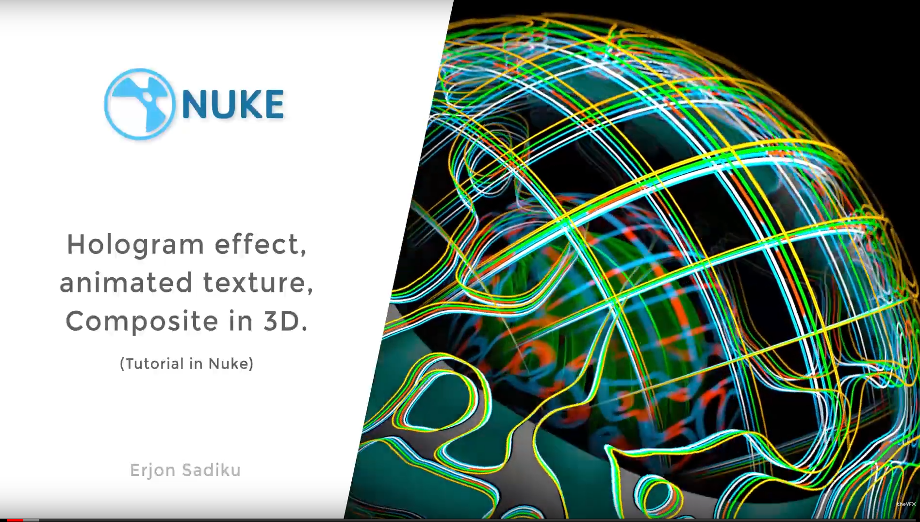 Hologram effect, animated texture, Composite in 3D. (Tutorial in Nuke)